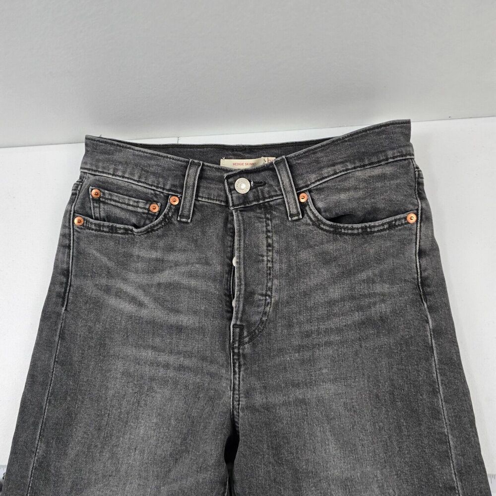 Levi's Wedgie Skinny Jeans Women's 27 Gray‎ High Rise Stretch Denim 4337 - Picture 2 of 14